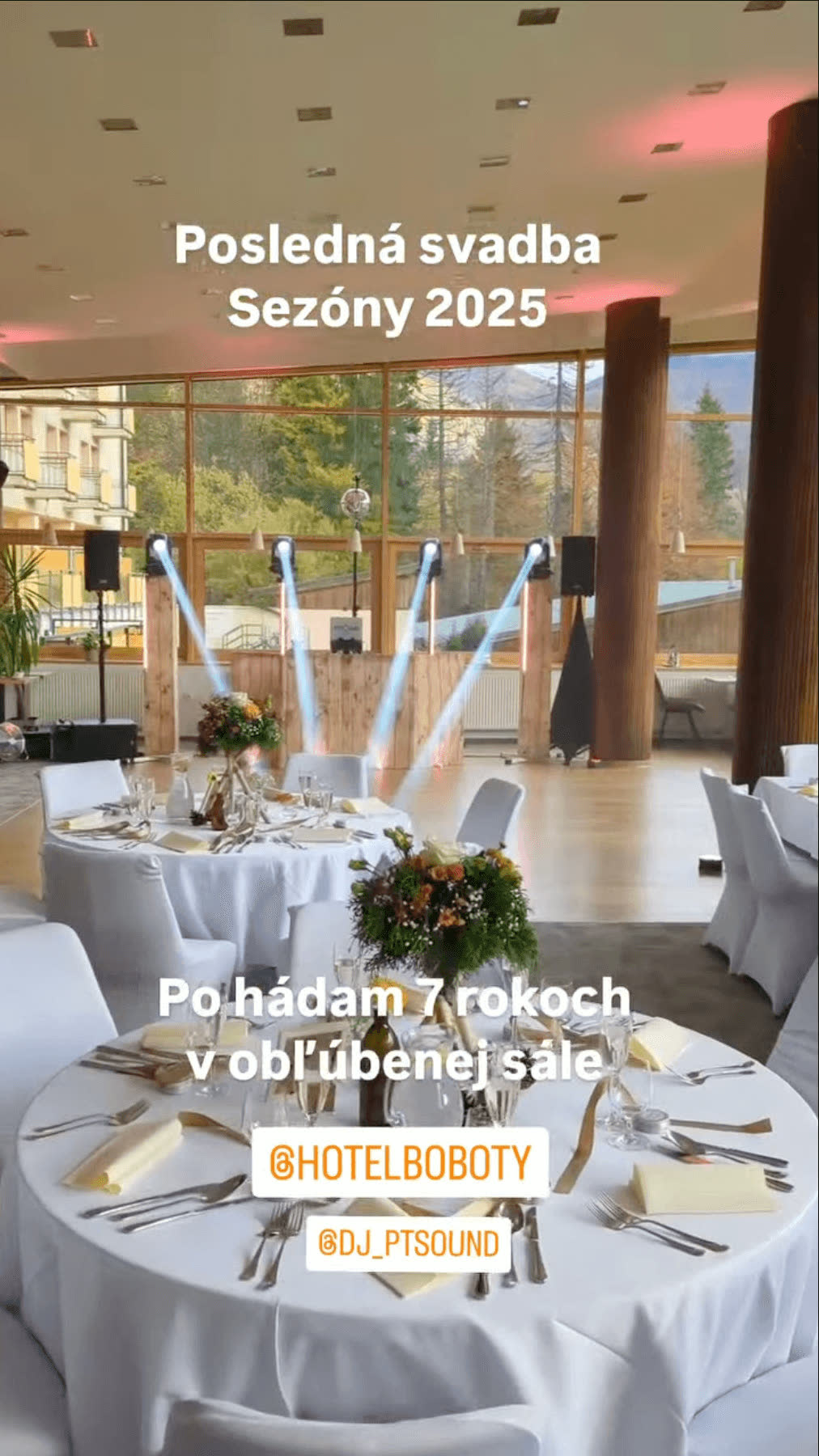 Hotel Boboty Vrátna - svadobná sála s výhľadom